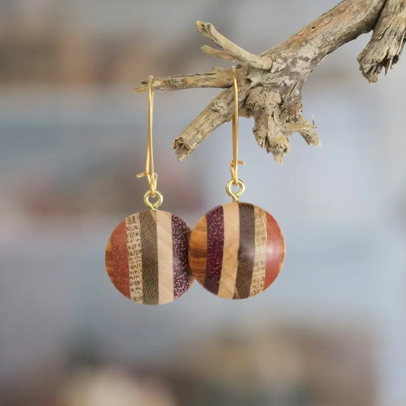 Wood Dangle Earrings