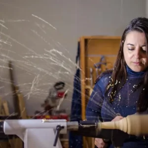 Olga Working in the Lathe