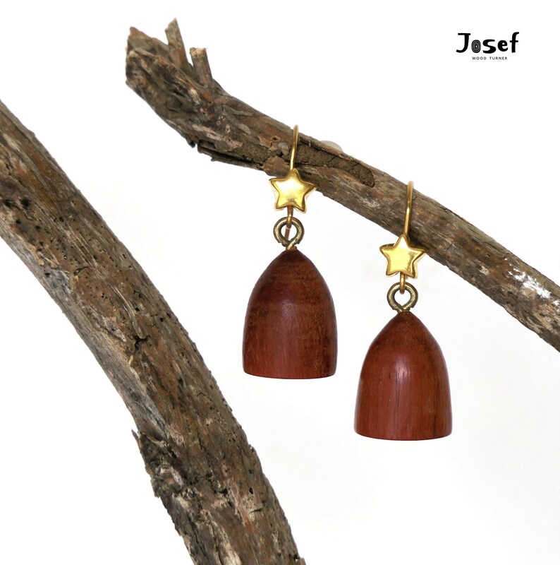 Carob Wood Bell Earrings