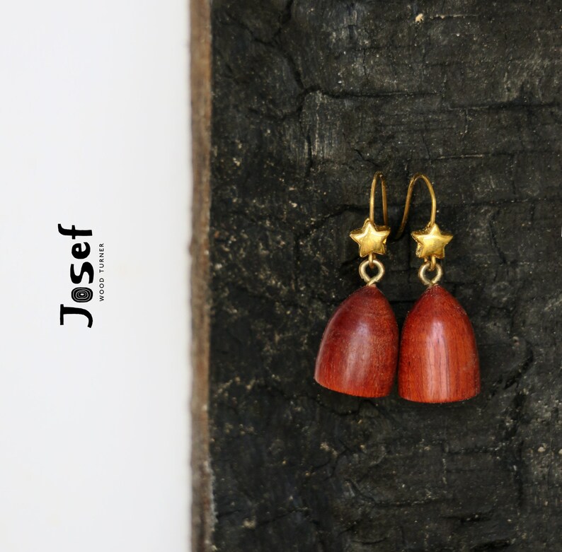 Carob Wood Bell Earrings