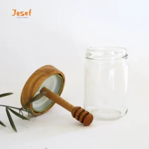 Olive Wood Honey Jar with Dipper