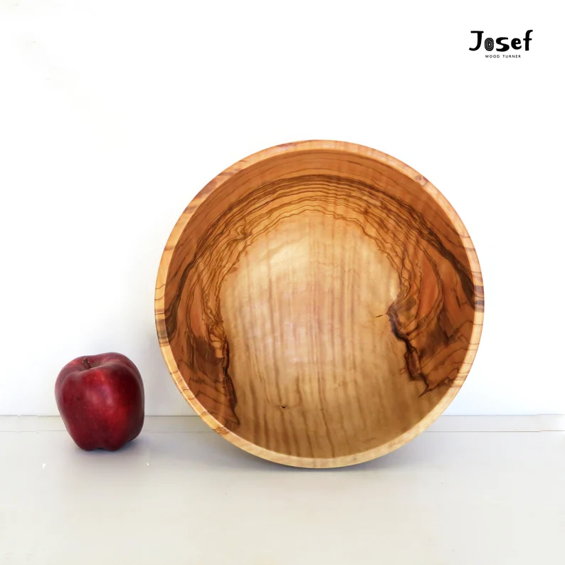 Olive Wood Salad Bowl – 10 inch