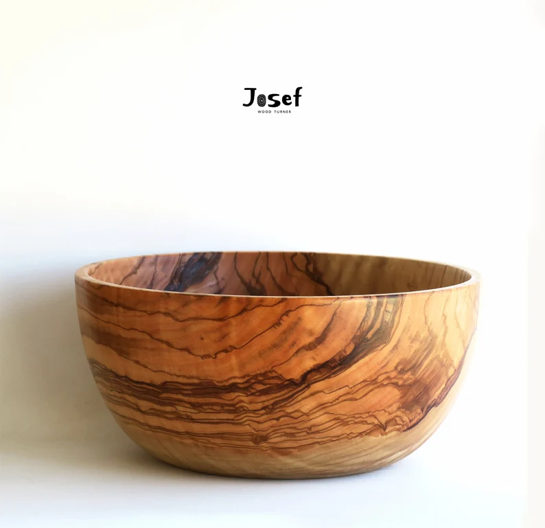Olive Wood Salad Bowl – 10 inch