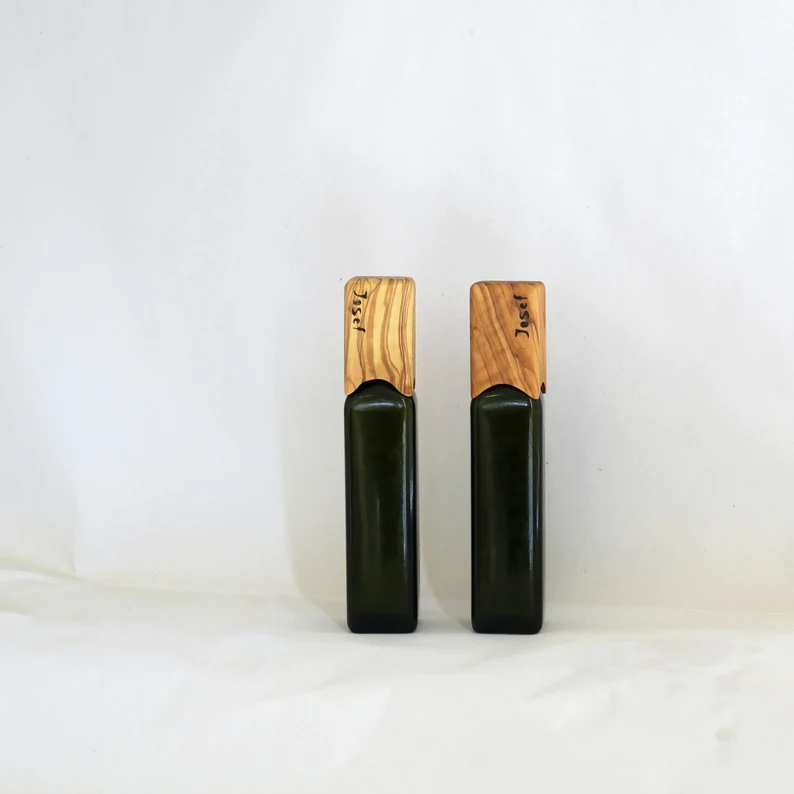 Olive Oil Bottle with Olive Wood Lid, 250 ml