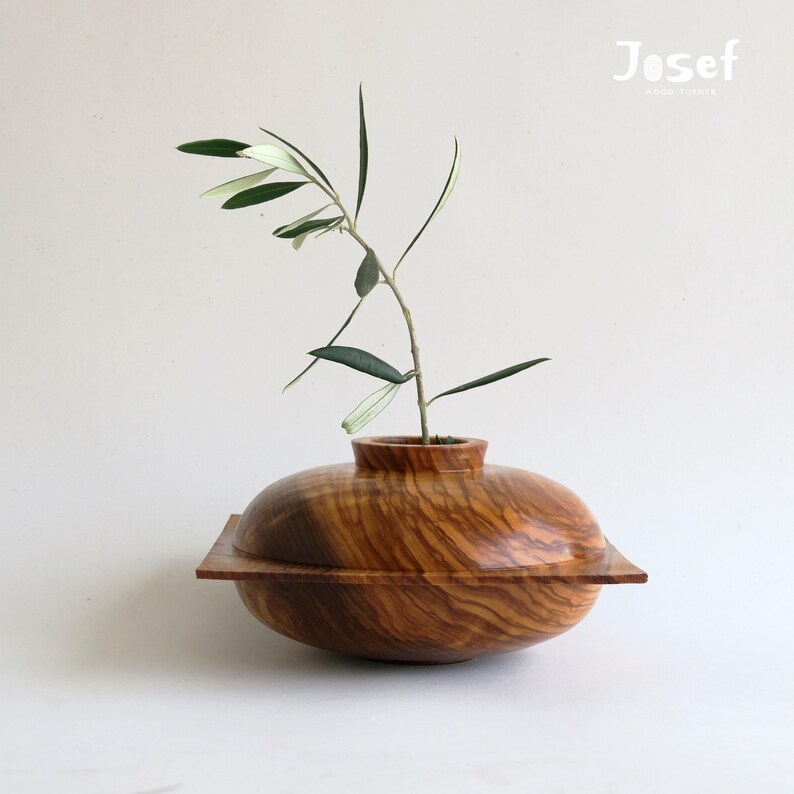 Olive Wood Flower Vase
