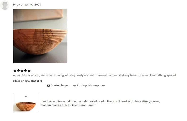 Olive Wood Rustic Salad Bowl with Grooves
