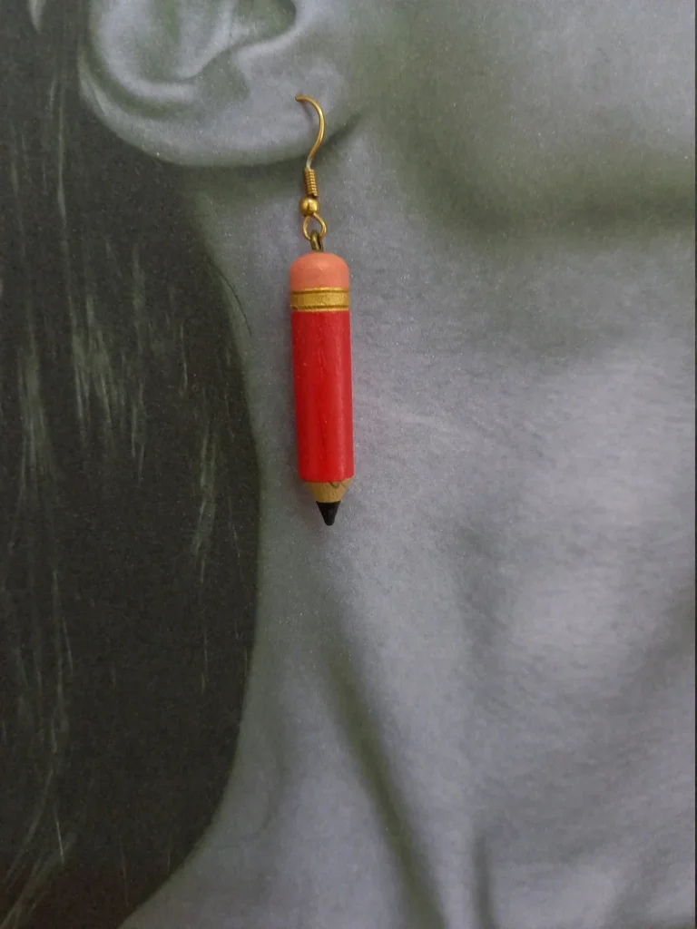 Wooden Pencil Earrings