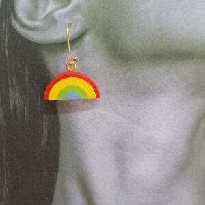 Wooden Rainbow Dangle Earrings