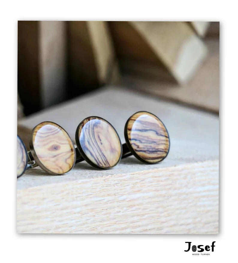 Genuine olive wood ring