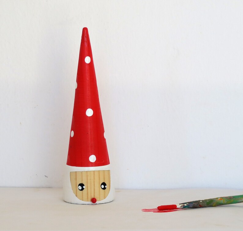 3 Handmade Wooden Gnomes