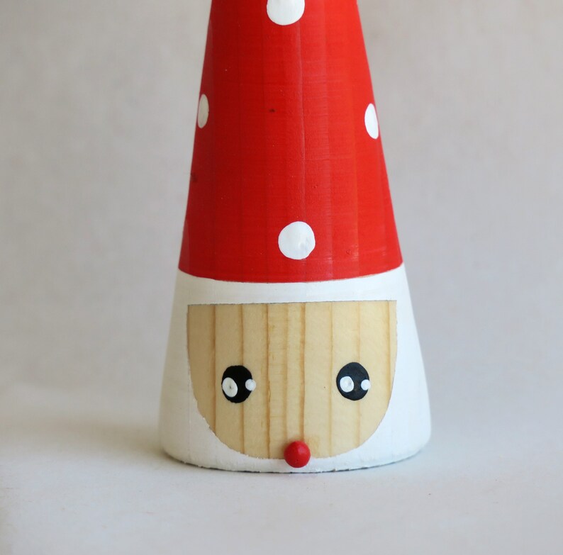 3 Handmade Wooden Gnomes
