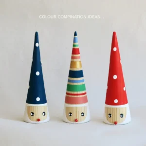 3 Handmade Wooden Gnomes