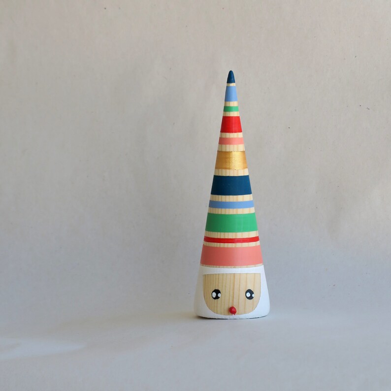 3 Handmade Wooden Gnomes