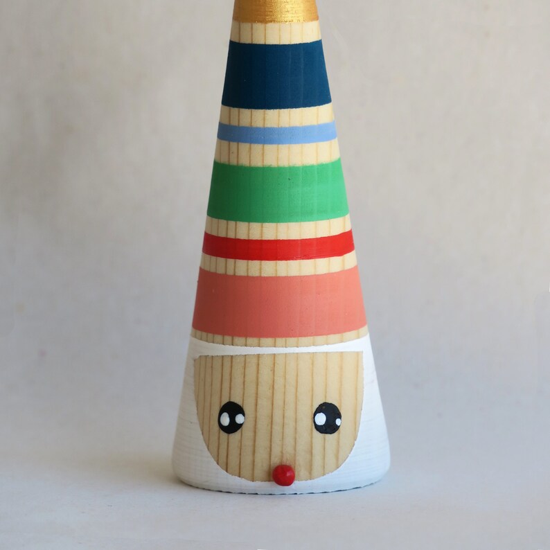 3 Handmade Wooden Gnomes