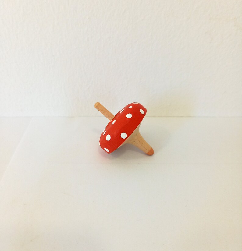 Mushroom Shaped Wooden Spin top
