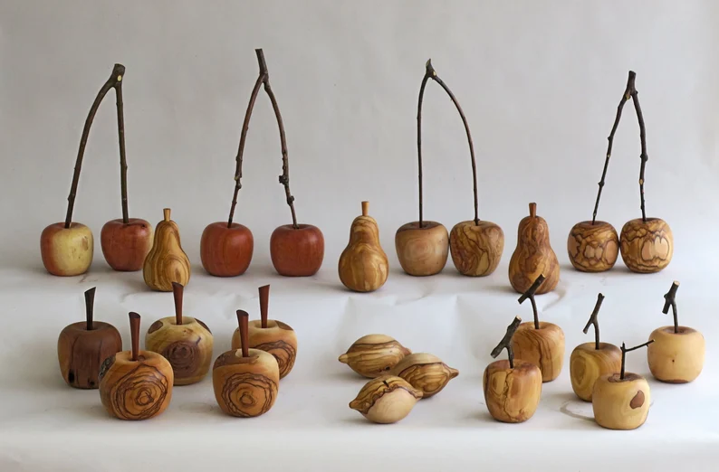 Olive Wood Apple Sculpture 6