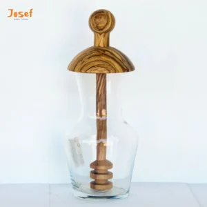 Honey Pot with Olive Wood Dipper 200ml