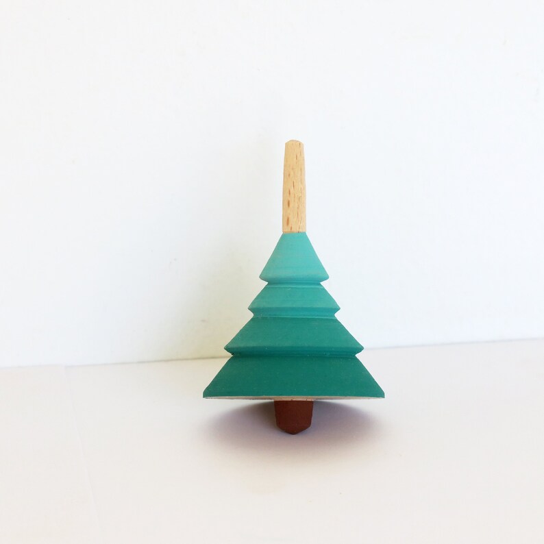 Tree Shaped Wooden Spin Top