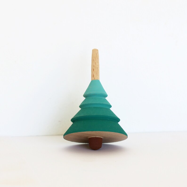 Tree Shaped Wooden Spin Top