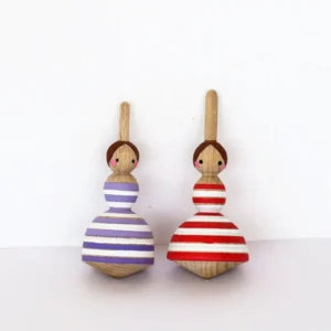 Wooden Ballerina Spinning Top Red or Purple