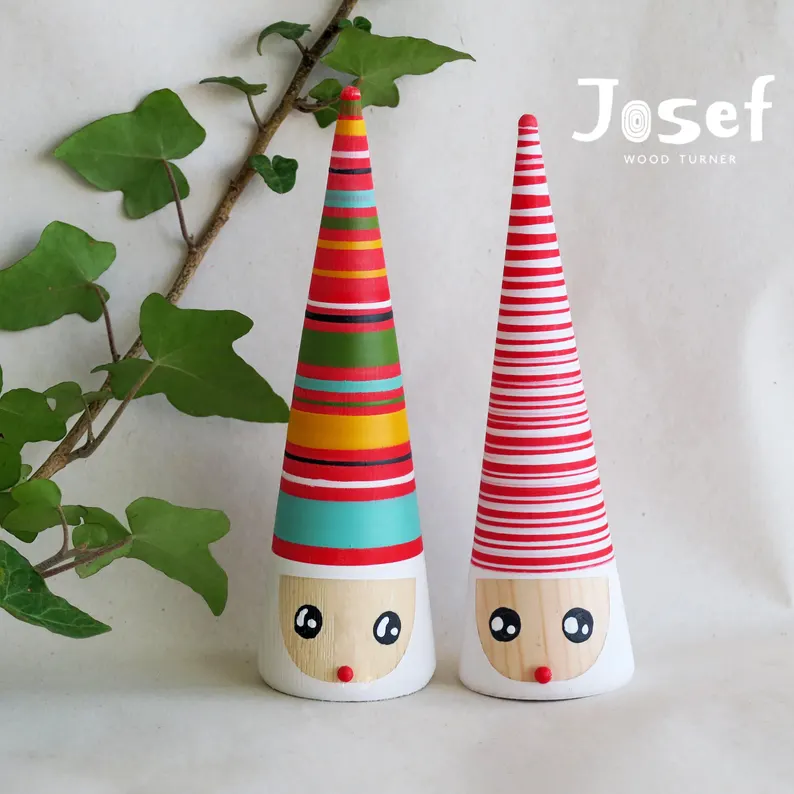 Wooden Christmas Gnome Set - Scandinavian Decor