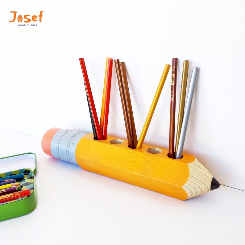 Wooden Pencil Holder - Desk Organizer
